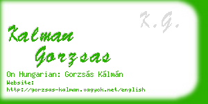 kalman gorzsas business card